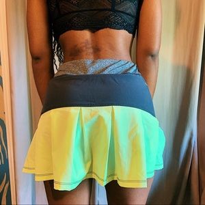 neon green yellow tennis skirt